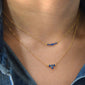 18K Yellow Gold and Blue Sapphire Necklaces