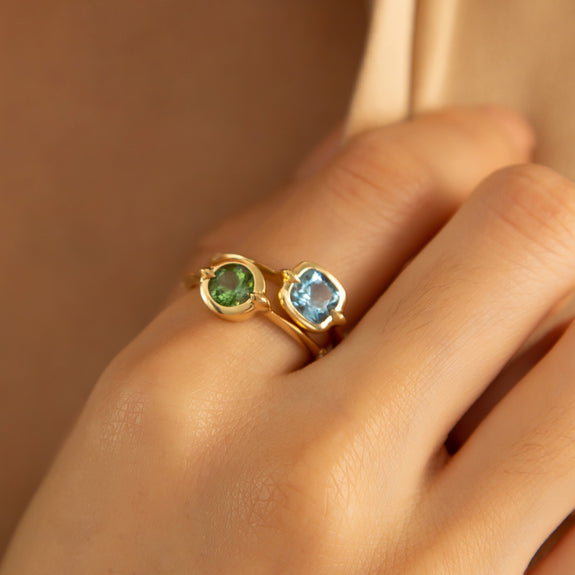 Blue green deals topaz rings