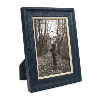 Navy Calfskin Frame with Cream Accent