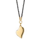 Slim Heart Locket on Black Diamond Necklace