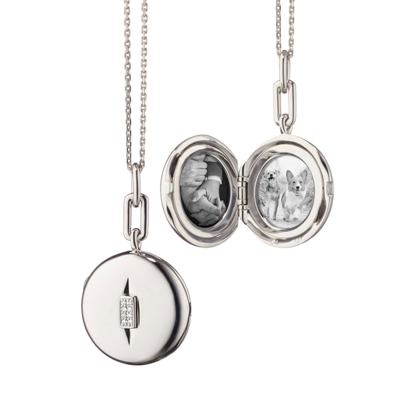 
  
    Diamond Sterling Silver Round Locket Necklace
  
