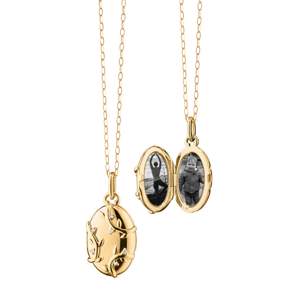 
  
    The 18K Gold Vine Locket Necklace
  
