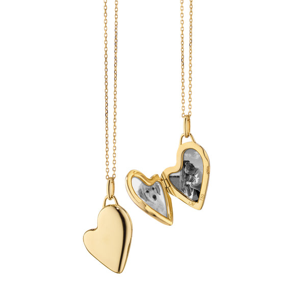 
  
    Petite Slim 18K Gold Heart Locket Necklace
  
