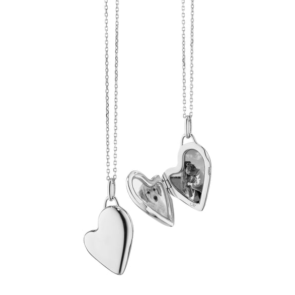 
  
    Petite Slim Sterling Silver Heart Locket Necklace
  
