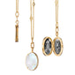 Elle Stone Slim Mother of Pearl Locket Necklace with Diamond Chain