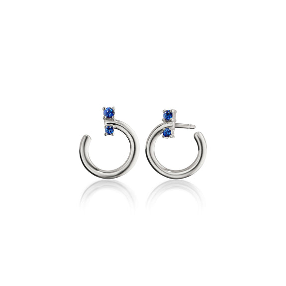 
  
    Sterling Silver Small Galaxy Wrap Hoop™ Earrings with Blue Sapphires
  
