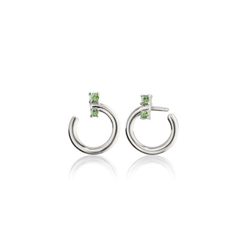 Sterling Silver Small Galaxy Wrap Hoop™ Earrings with Green Sapphires