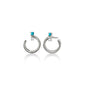 Sterling Silver Small Galaxy Wrap Hoop™ Earrings with Turquoise and White Sapphire