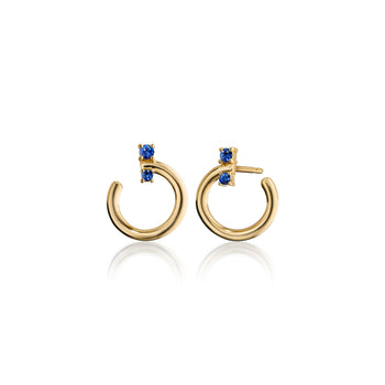 18K Yellow Gold Small Galaxy Wrap Hoop™ Earrings with Blue Sapphires