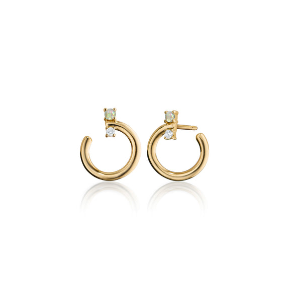 
  
    18K Yellow Gold Small Galaxy Wrap Hoop™ Earrings with Opals and Diamonds
  
