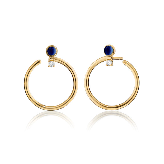 
  
    18K Yellow Gold Large Galaxy Wrap Hoop™ Earrings with Blue Sapphires and Diamonds
  
