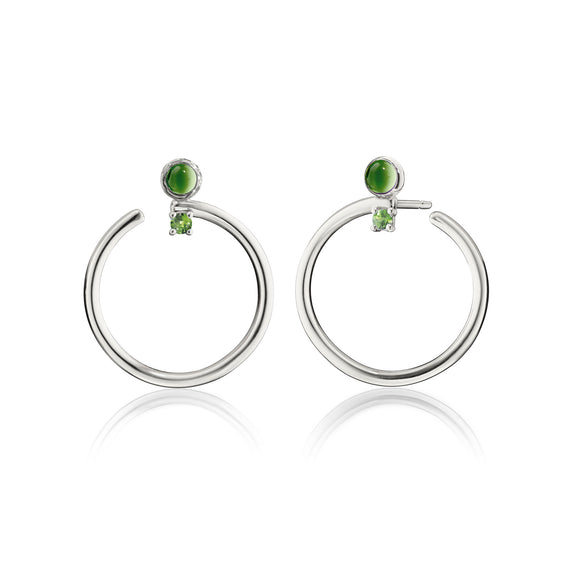 
  
    Sterling Silver Large Galaxy Wrap Hoop™ Earrings with Green Sapphires
  
