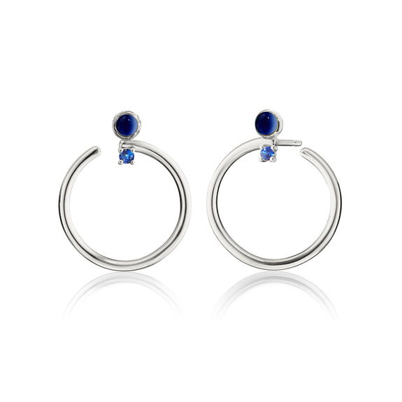 
  
    Sterling Silver Large Galaxy Wrap Hoop™ Earrings with Blue Sapphires
  
