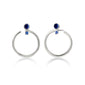 Sterling Silver Large Galaxy Wrap Hoop™ Earrings with Blue Sapphires