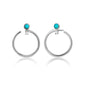 Sterling Silver Large Galaxy Wrap Hoop™ Earrings with Turquoise and White Sapphire