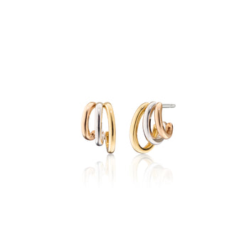 Rings of Saturn Earrings in 18K Yellow, Rose and White Gold