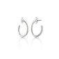 Sterling Silver Small Oval Galaxy Wrap Hoop Earrings with White Sapphires