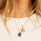 Slim Viv 18k Gold Locket with Diamond, Sodalite Heart Necklace with Blue Sapphires