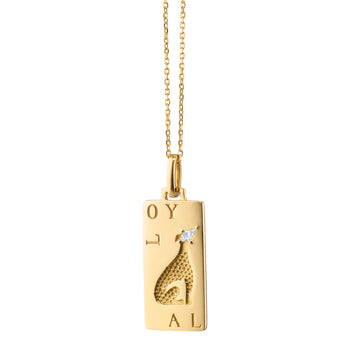 Loyal Dog 18K Gold Intaglio Charm Necklace