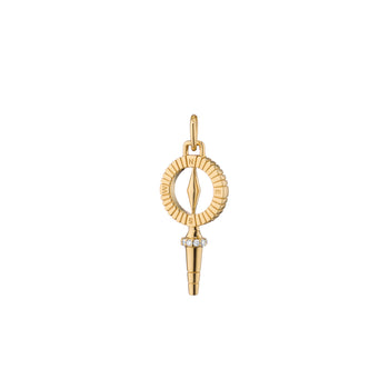 Mini True North Compass Key with Diamonds