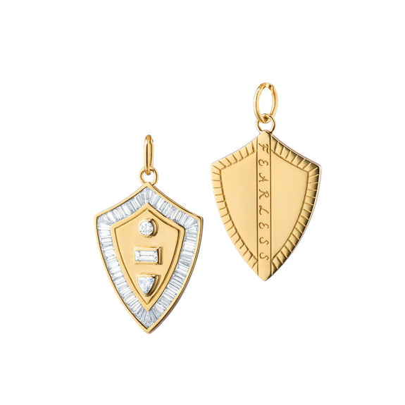 
  
    Fearless Shield with Tapered Baguette and Round Diamonds
  
