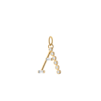 Diamond Initial Pendants in 18K Yellow Gold