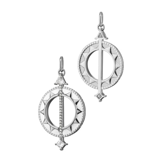 
  
    Sterling Silver White Enamel Sundial Charm - Time is Precious
  
