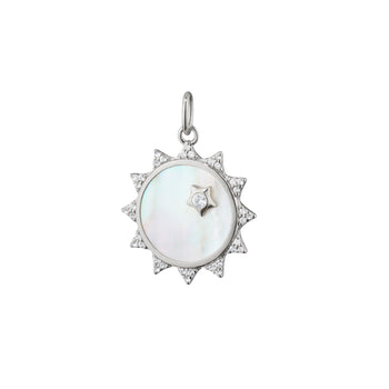 Mother of Pearl Sapphire Happiness Sun Charm