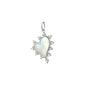 Mother of Pearl Heart Charm with White Sapphires