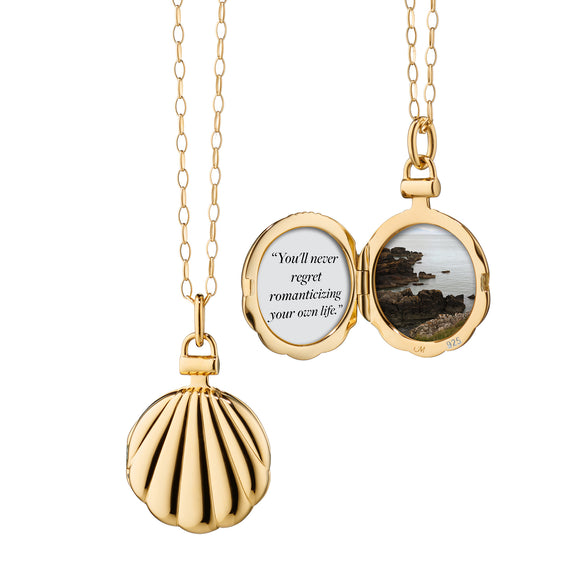 
  
    The Shell 18K Gold Locket Necklace
  
