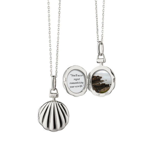 
  
    The Mini Shell Sterling Silver Locket Necklace
  
