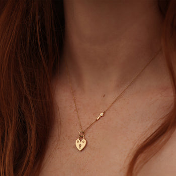 Love Lock Heart Necklace with Diamond, Courtney Halverson