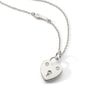 Love Lock Heart Necklace with White Sapphire