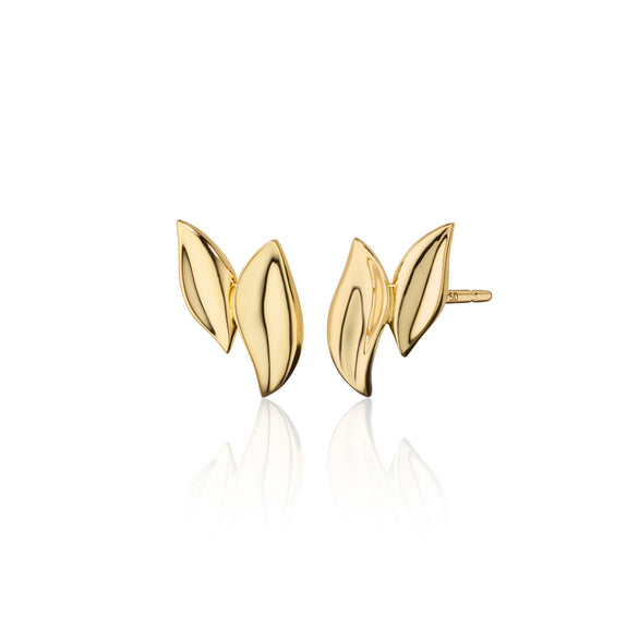 
  
    18K Yellow Gold Petite Leaf Earrings
  
