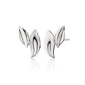 Sterling Silver Large Leaf Earrings