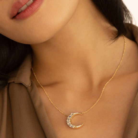 Opal Moon Necklace - KAMARIA