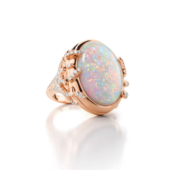 
  
    Special Edition Australian Crystal Opal Locket Ring with Diamonds
  
