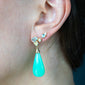 Special Edition Drop Earrings with Blue Tourmaline, Mint Grossular Garnet, Green Opal and Diamond