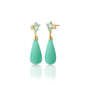 Special Edition Drop Earrings with Blue Tourmaline, Mint Grossular Garnet, Green Opal and Diamond