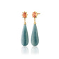 Special Edition Sunrise Blue Quartz Drop Earrings with Sunstone