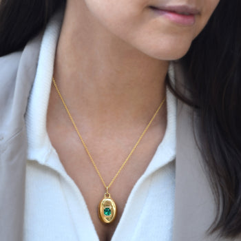 Special Edition Colombian Emerald Locket Necklace