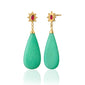 Special Edition “Spiral Galaxy” Chrysoprase Drop Earrings with Pink Tourmaline