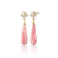 Special Edition Pink Clouds of Venus Rhodochrosite Drop earrings with Freshwater Pearls and Diamonds