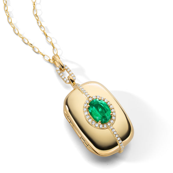 
  
    Special Edition Emerald and Diamond Halo Locket
  
