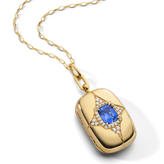 
  
    Special Edition 18K Gold Locket with Blue Sapphire & Diamond Halo
  
