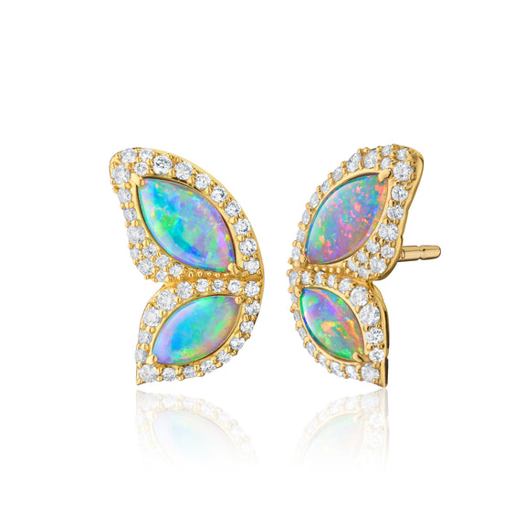 
  
    Special Edition Butterfly Earrings with Carved Crystal Opals and Diamonds
  
