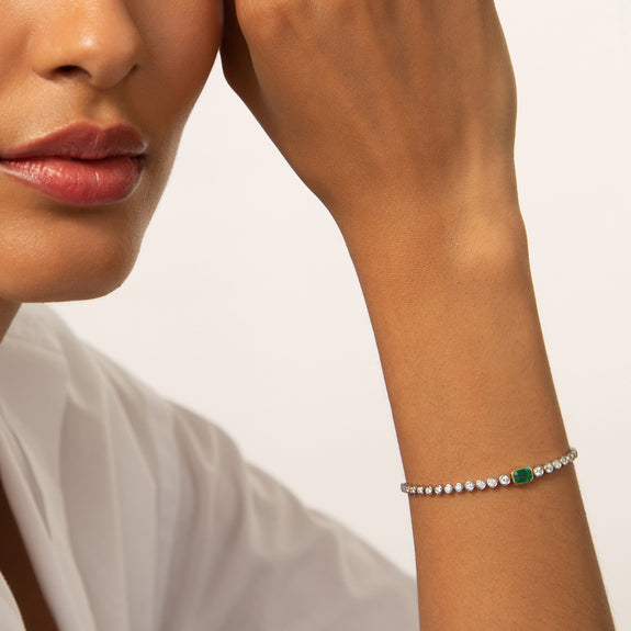Two-Diamonds Bezel Tennis Bracelet – Alev Jewelry