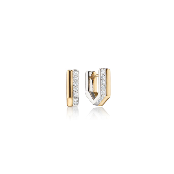 
  
    Two-Tone Infinity Huggie Earrings with Sapphires
  
