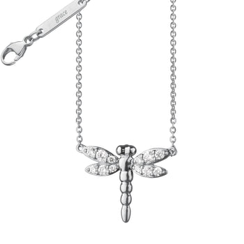 White Sapphire Critter Dragonfly "Grace" Necklace