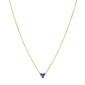 18K Yellow Gold and Blue Sapphire Necklace, 3 Sapphires